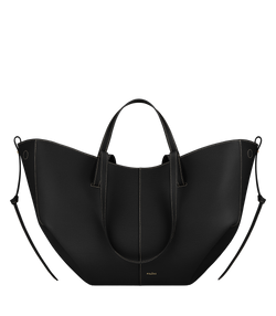 Cyme - Textured Black with Ecru Stitching